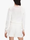 Reiss Tor Contrast Trim V-Neck Jumper, White/Pink