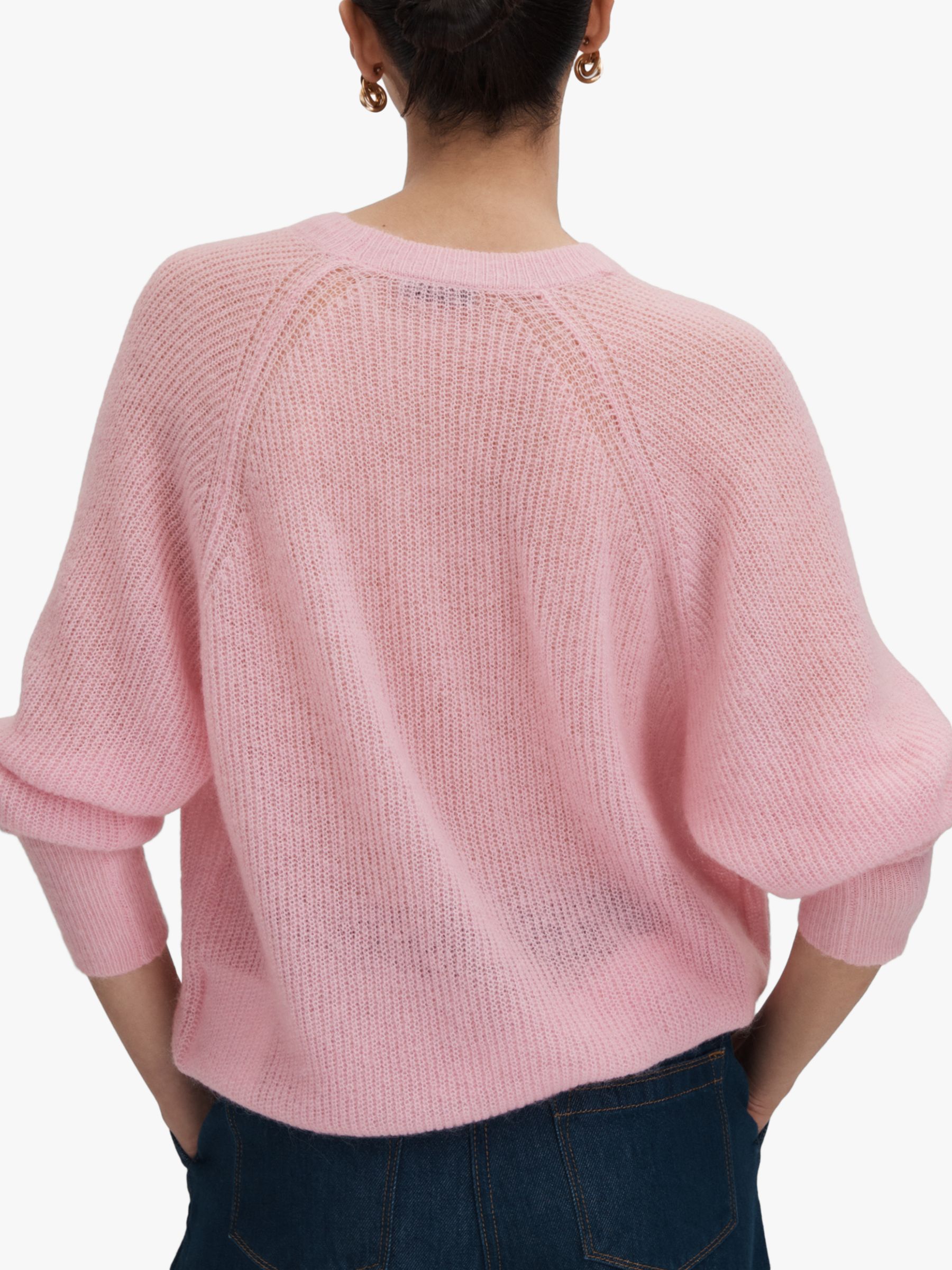 Reiss Mae Wool Blend Jumper, Light Pink, XS