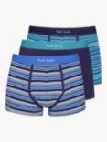 Paul Smith Stripe & Plain Trunks, Pack of 3, Blue/Multi