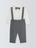 John Lewis Heirloom Collection Baby Shirt, Trousers and Bow Tie Set, Grey