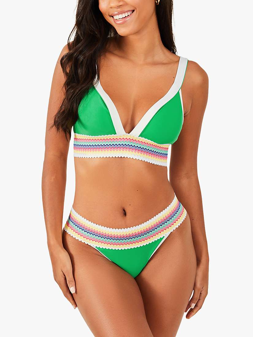Buy Accessorize Cross Elastic Bikini Top, Green Online at johnlewis.com