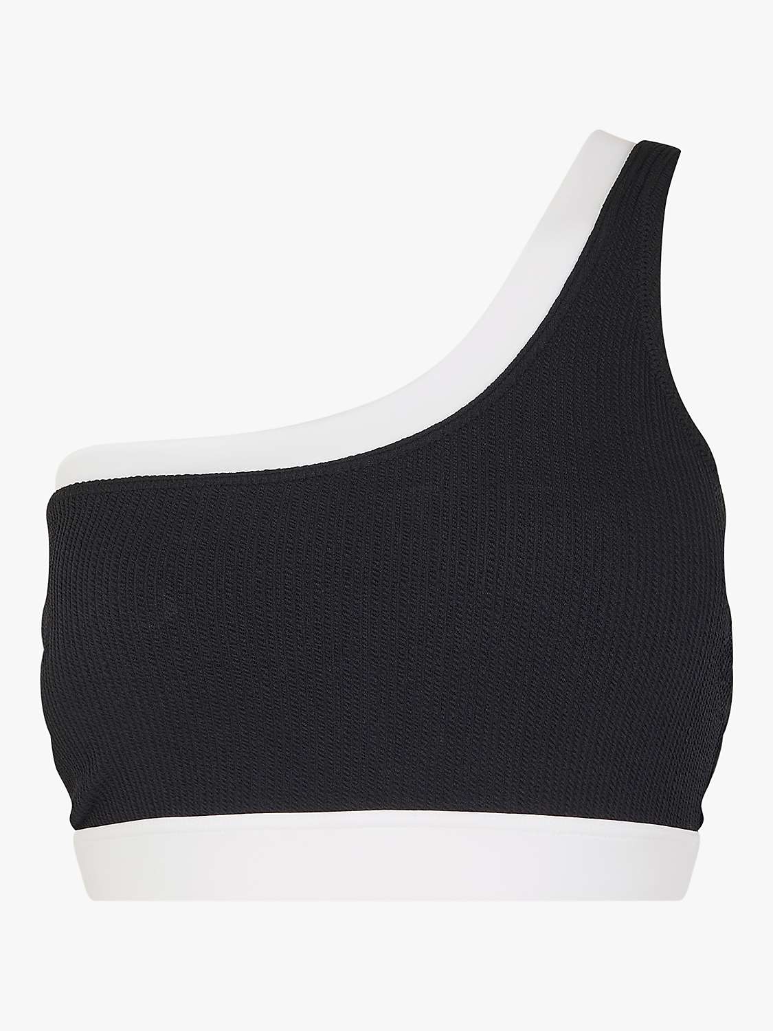 Buy Accessorize Contrast Trim Textured One Shoulder Bikini Top, Black/White Online at johnlewis.com