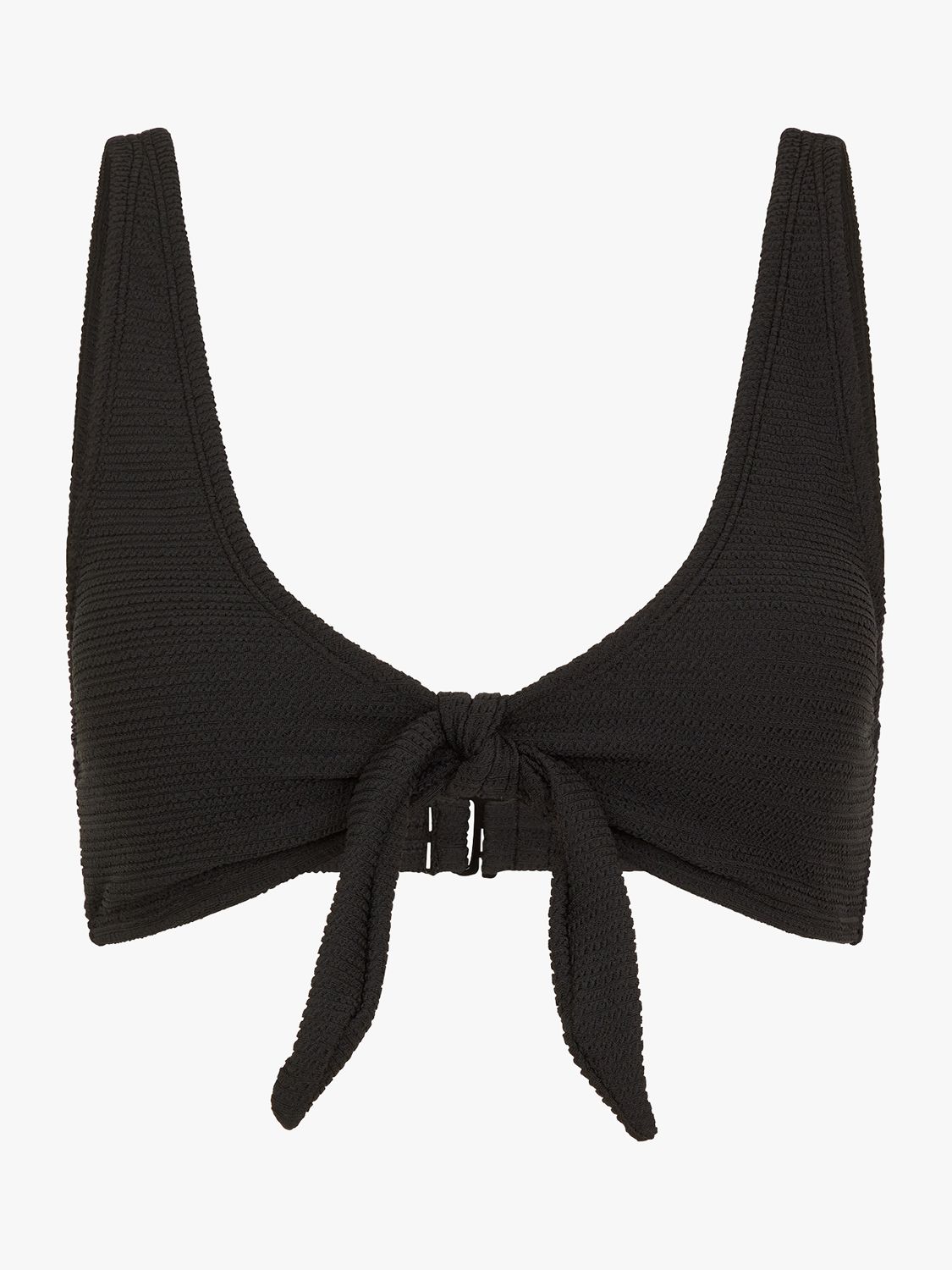 Accessorize Bunny Tie Bikini Top, Black, 18