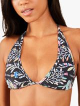 Roxy Colour Jam Tank Bikini Top, Black/Multi, S