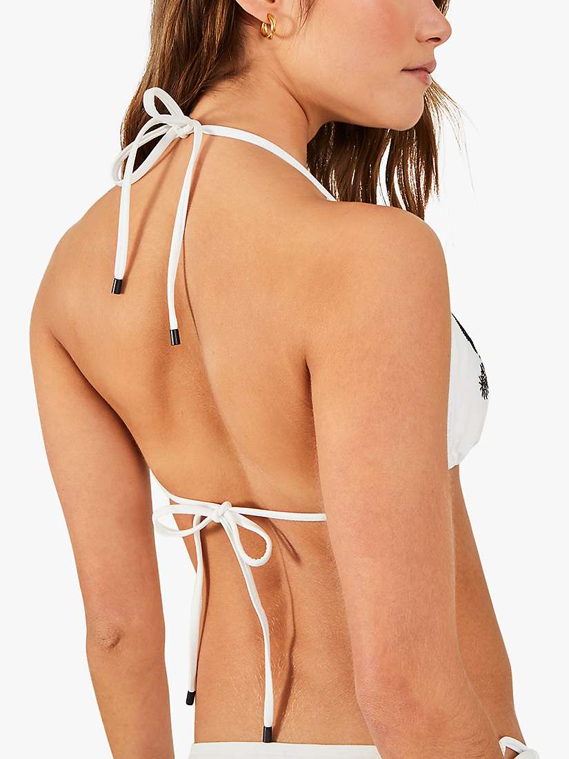 Buy Accessorize Embroidered Fan Triangle Bikini Top, White Online at johnlewis.com