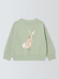 John Lewis Kids' Sequin Bunny Sweatshirt, Aqua Green