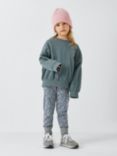 John Lewis Kids' Floral Sweat Lounge Set, Blue/Multi