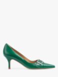 L.K.Bennett Billie Nappa Leather Pointed Court Shoes, Green