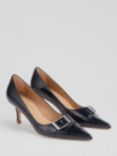 L.K.Bennett Billie Patent Pointed Court Shoes, Midnight