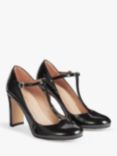 L.K.Bennett Annalise T-Bar Patent Leather Court Shoes, Black
