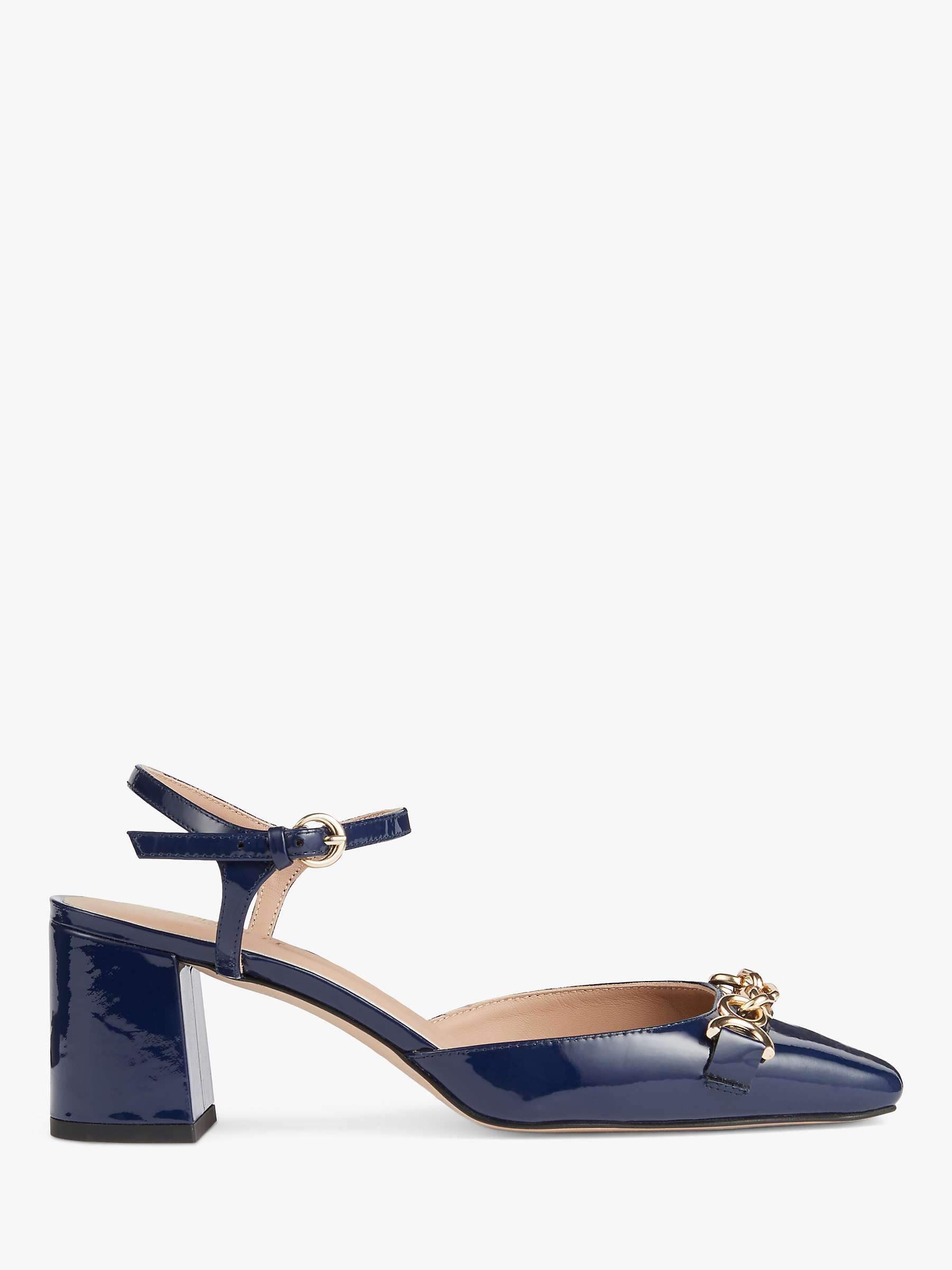 Buy L.K.Bennett Mindy Patent Leather Open Court Shoes, Navy Online at johnlewis.com