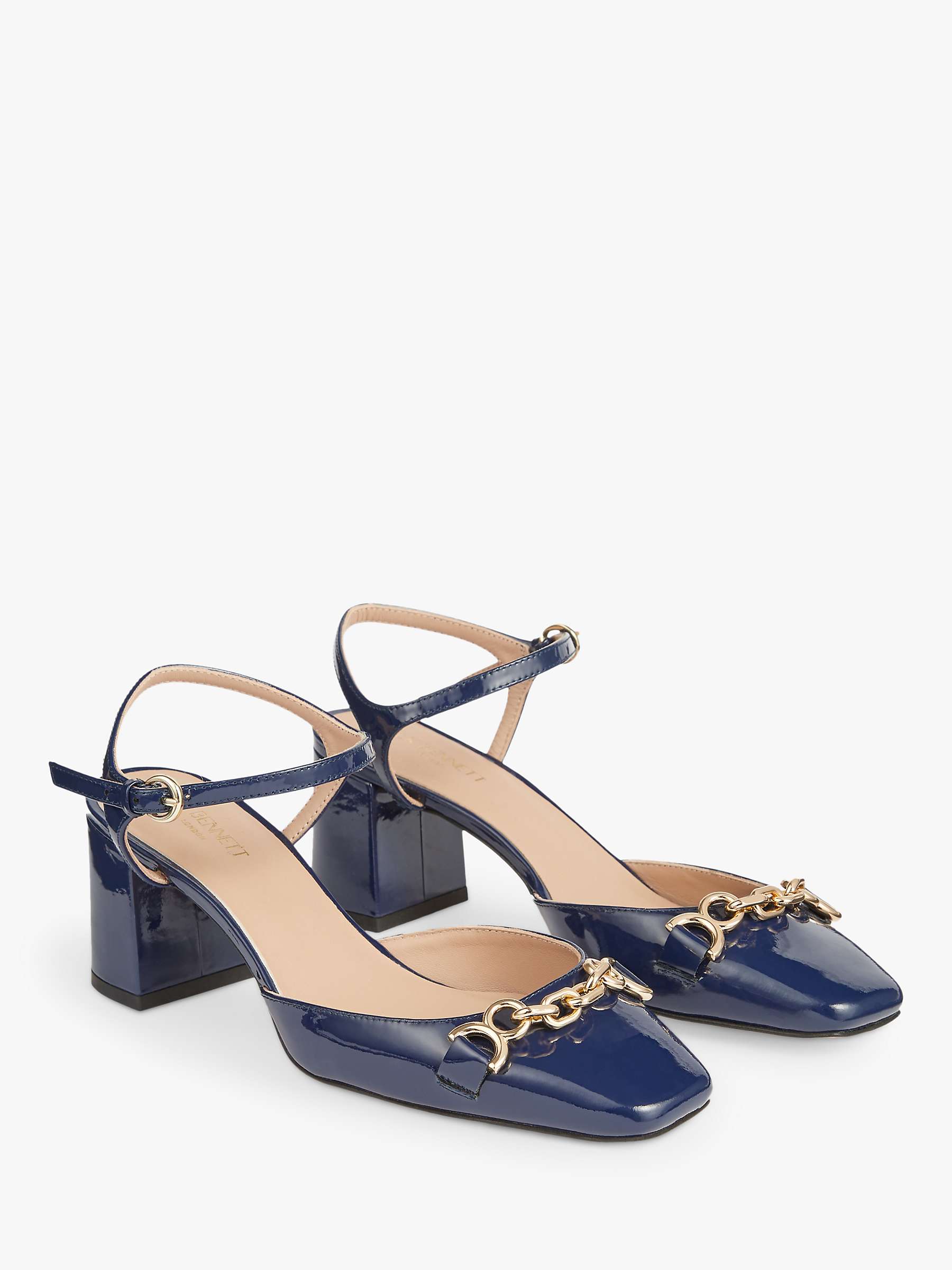 Buy L.K.Bennett Mindy Patent Leather Open Court Shoes, Navy Online at johnlewis.com