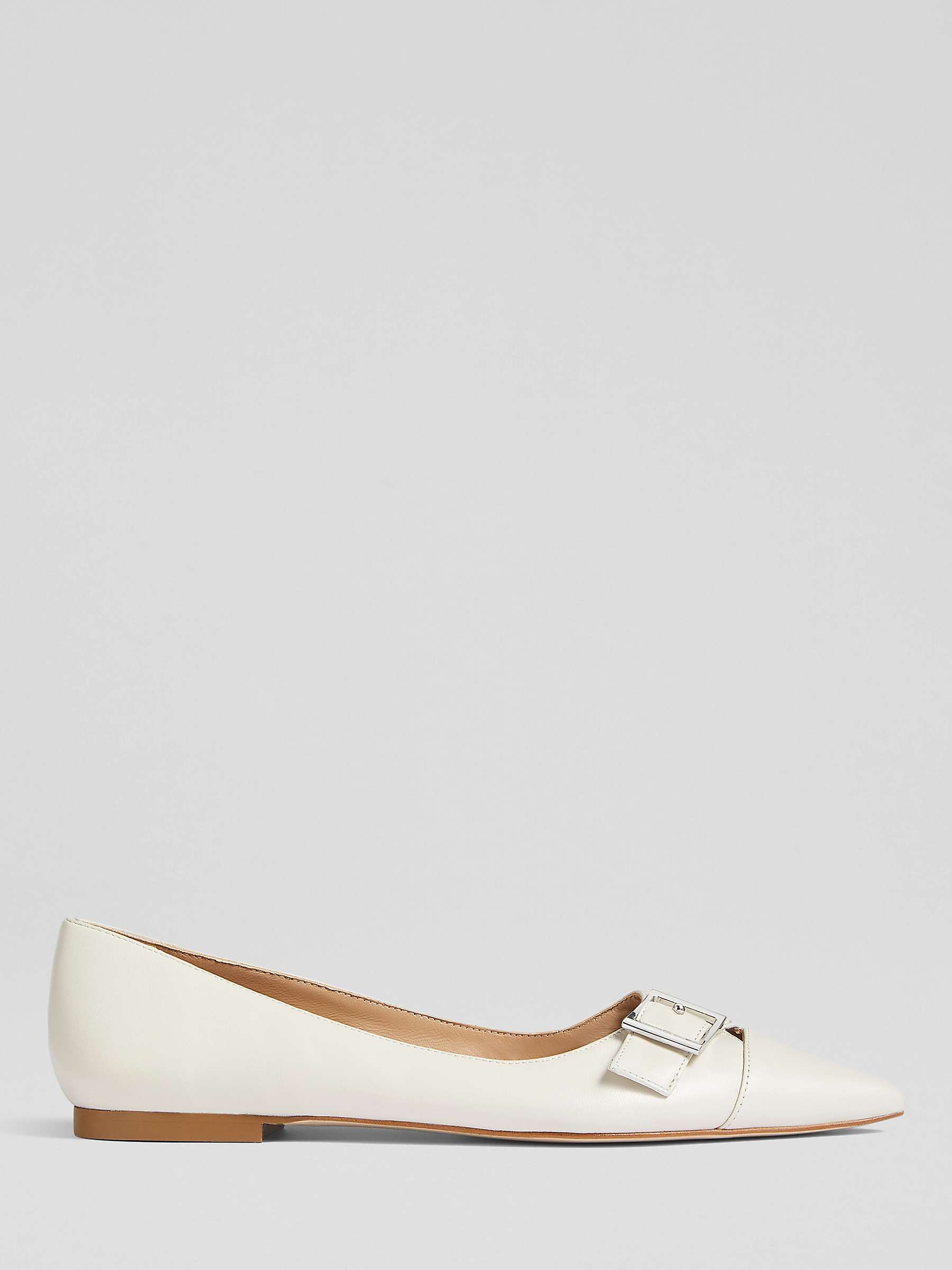 Buy L.K.Bennett Brynn Leather Pointed Flats, Off White Online at johnlewis.com