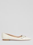 L.K.Bennett Brynn Leather Pointed Flats, Off White, Off White