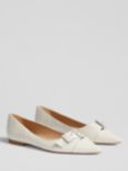 L.K.Bennett Brynn Leather Pointed Flats, Off White, Off White