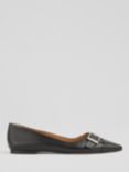 L.K.Bennett Brynn Leather Flat Shoes, Black