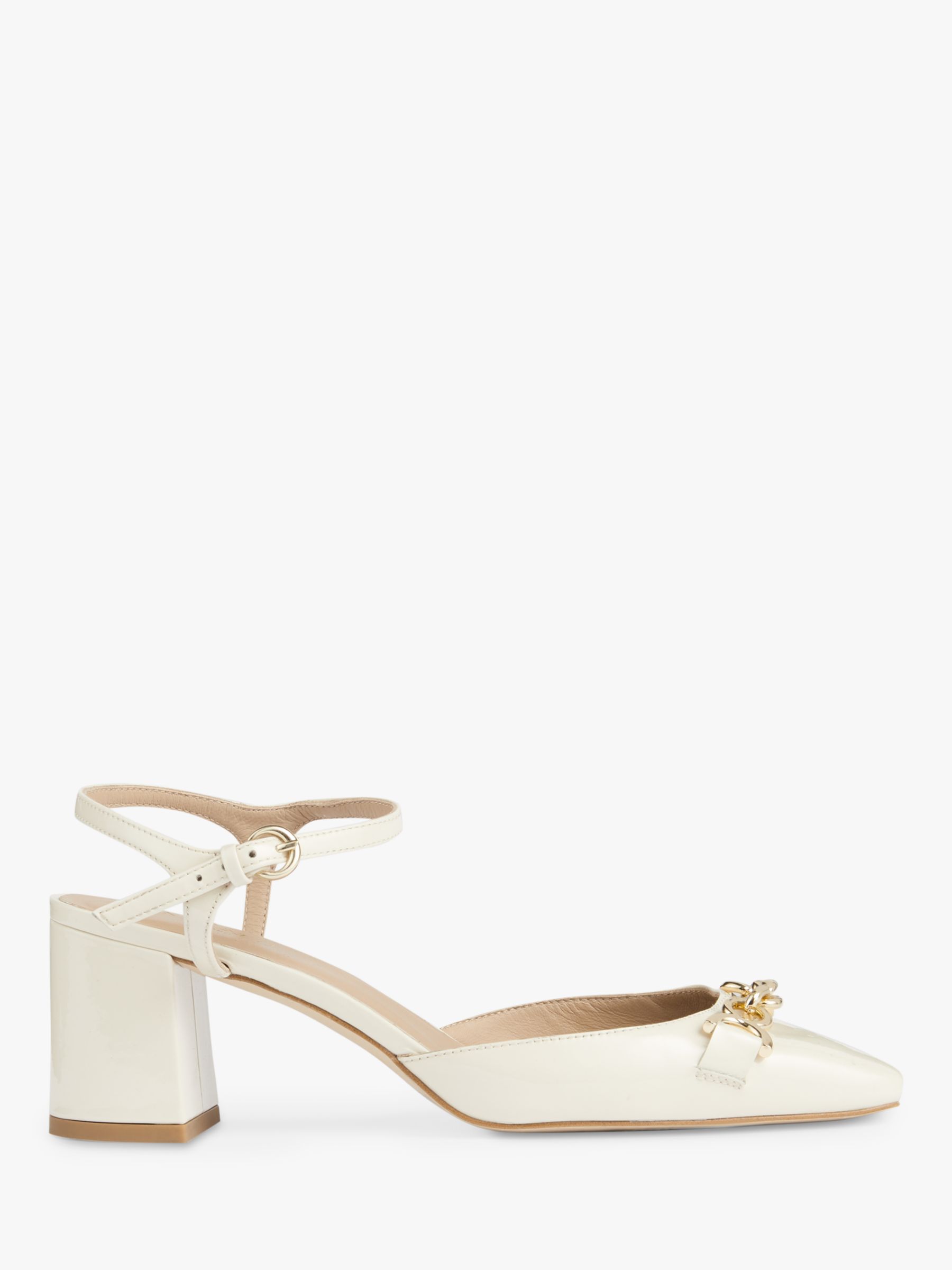 L.K.Bennett Mindy Leather Open Court Shoes, Cream