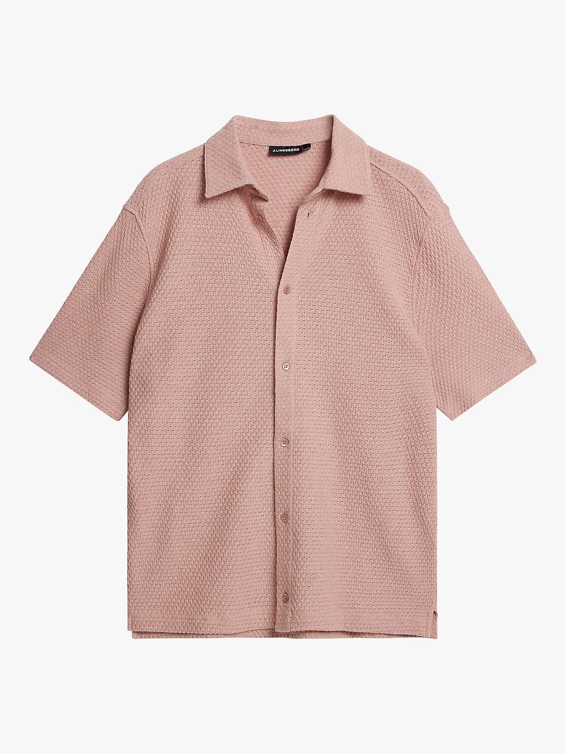 Buy J.Lindeberg Torpa Airy Short Sleeve Shirt, Powder Pink Online at johnlewis.com