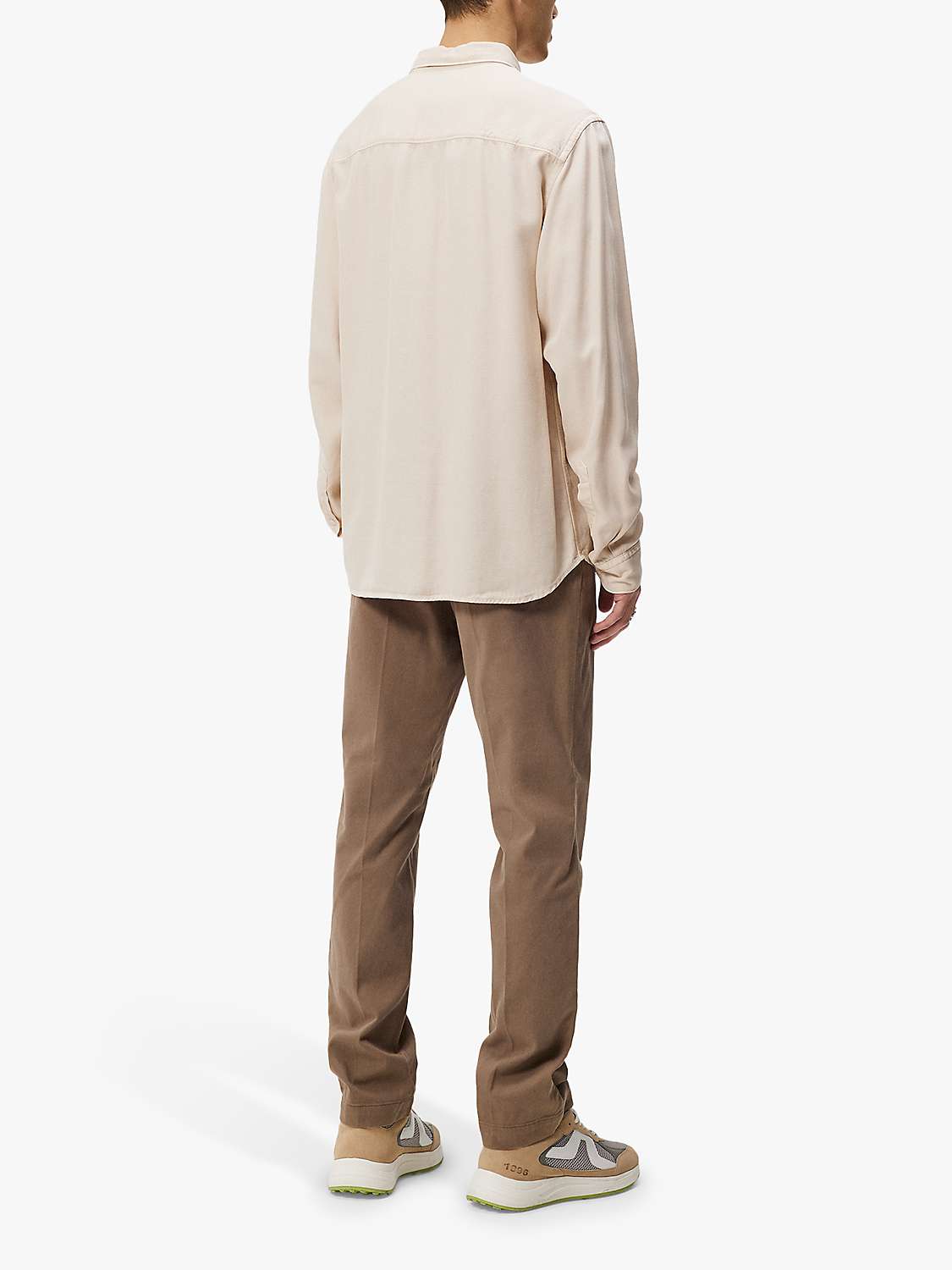 Buy J.Lindeberg Regular Structure Tencel Shirt, Light Brown Online at johnlewis.com