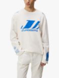 J.Lindeberg Derk Long Sleeve Moto T-Shirt, White/Blue