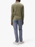 J.Lindeberg Nyle Light Merino Zip Cardigan, Oil Green