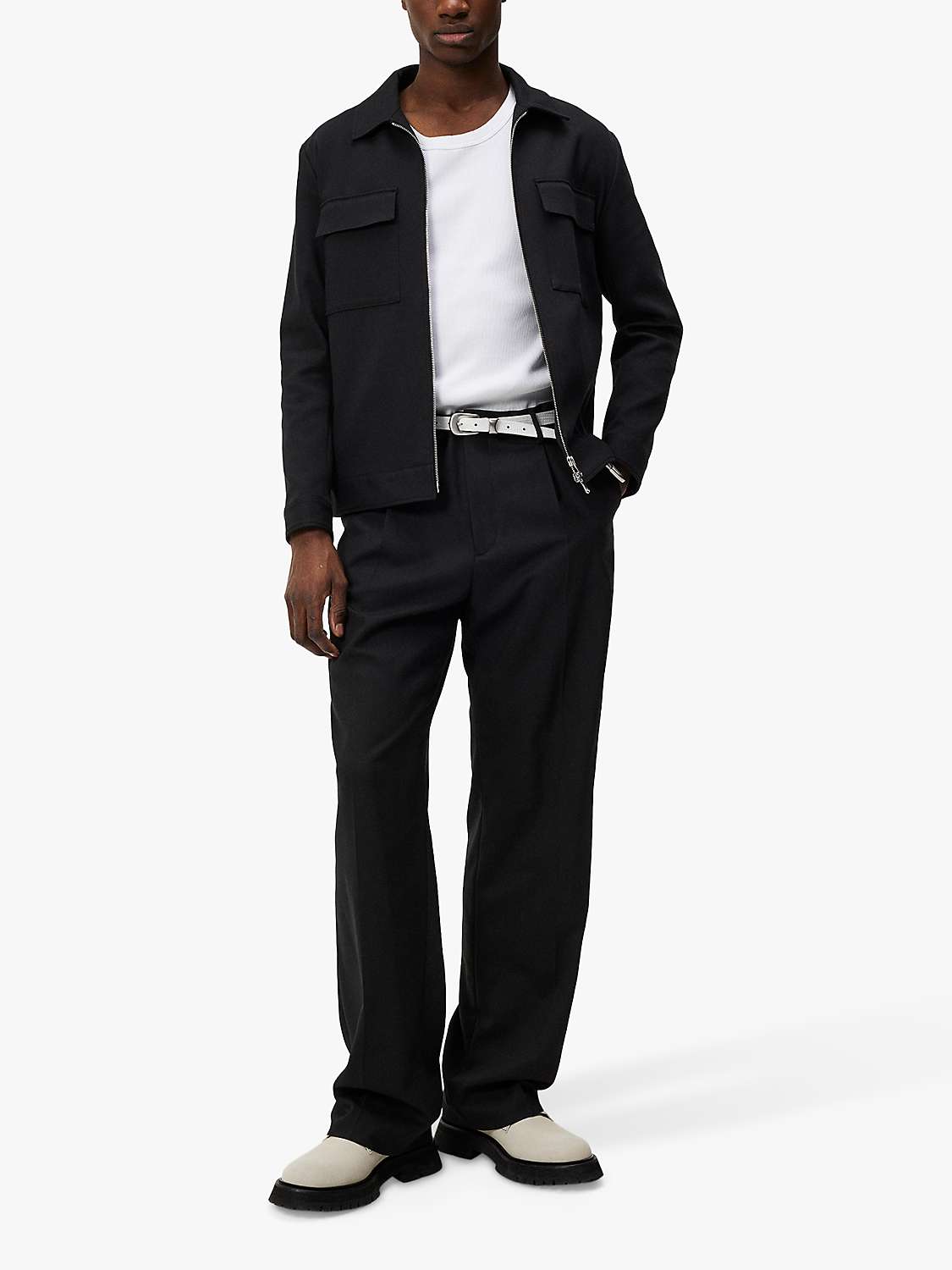 Buy J.Lindeberg Jarod Overshirt, Black Online at johnlewis.com