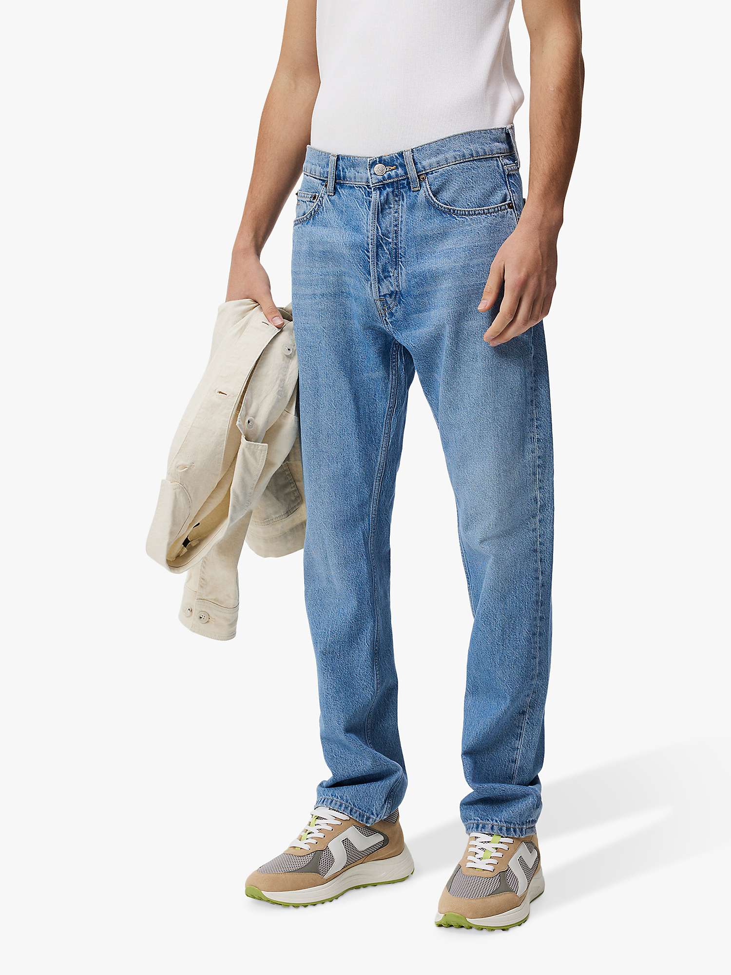 Buy J.Lindeberg Cody Washed Regular Jeans, Light Blue Online at johnlewis.com