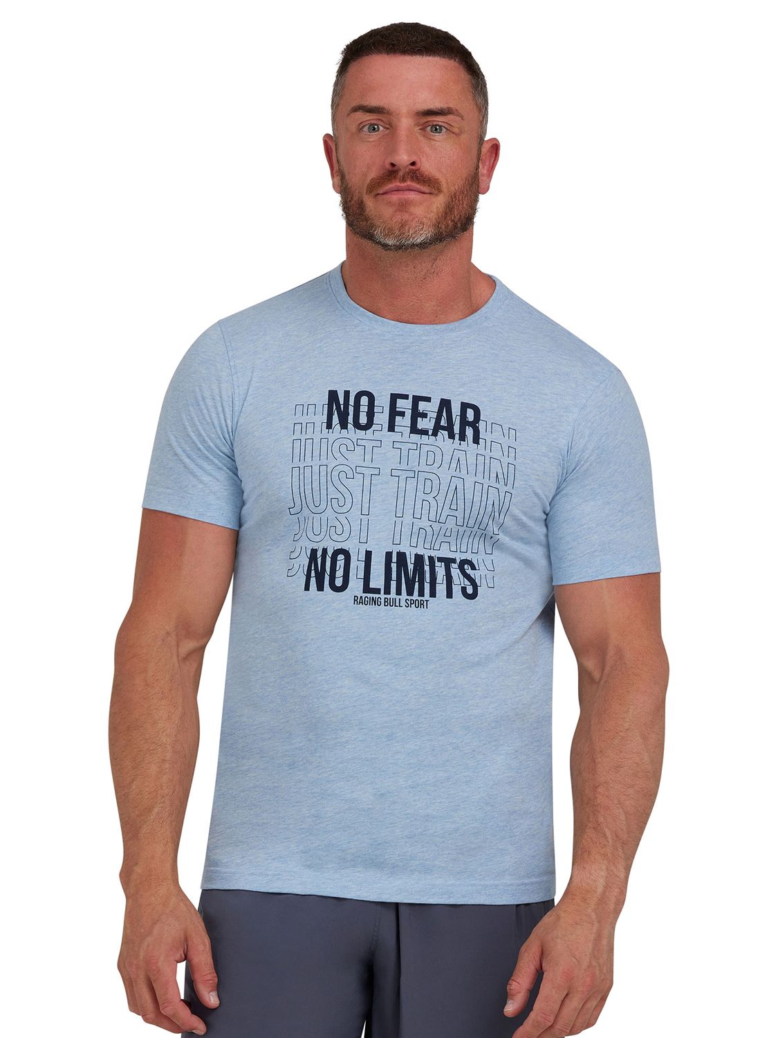Raging Bull No Fear Just Train T-Shirt, Sky Blue, XXXXXL