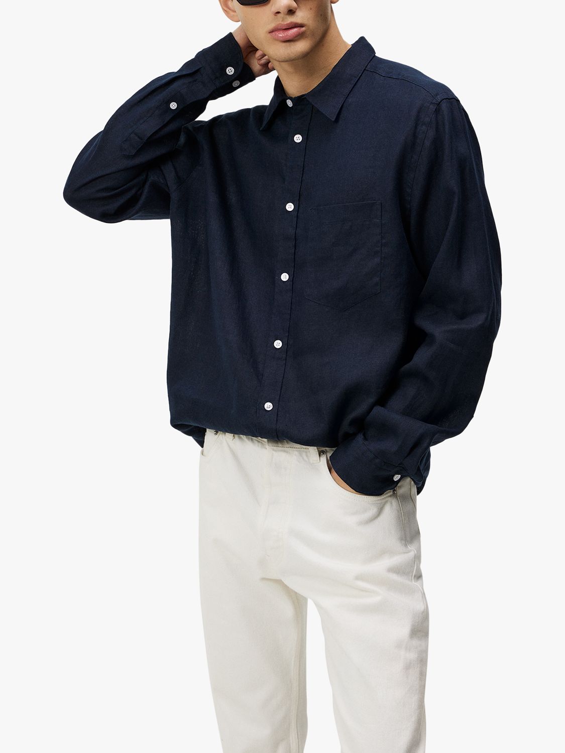 Buy J.Lindeberg Regular Fit Long Sleeve Linen Shirt Online at johnlewis.com