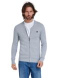 Raging Bull Knitted Baseball Zip Cardigan, Grey Marl, Grey Marl