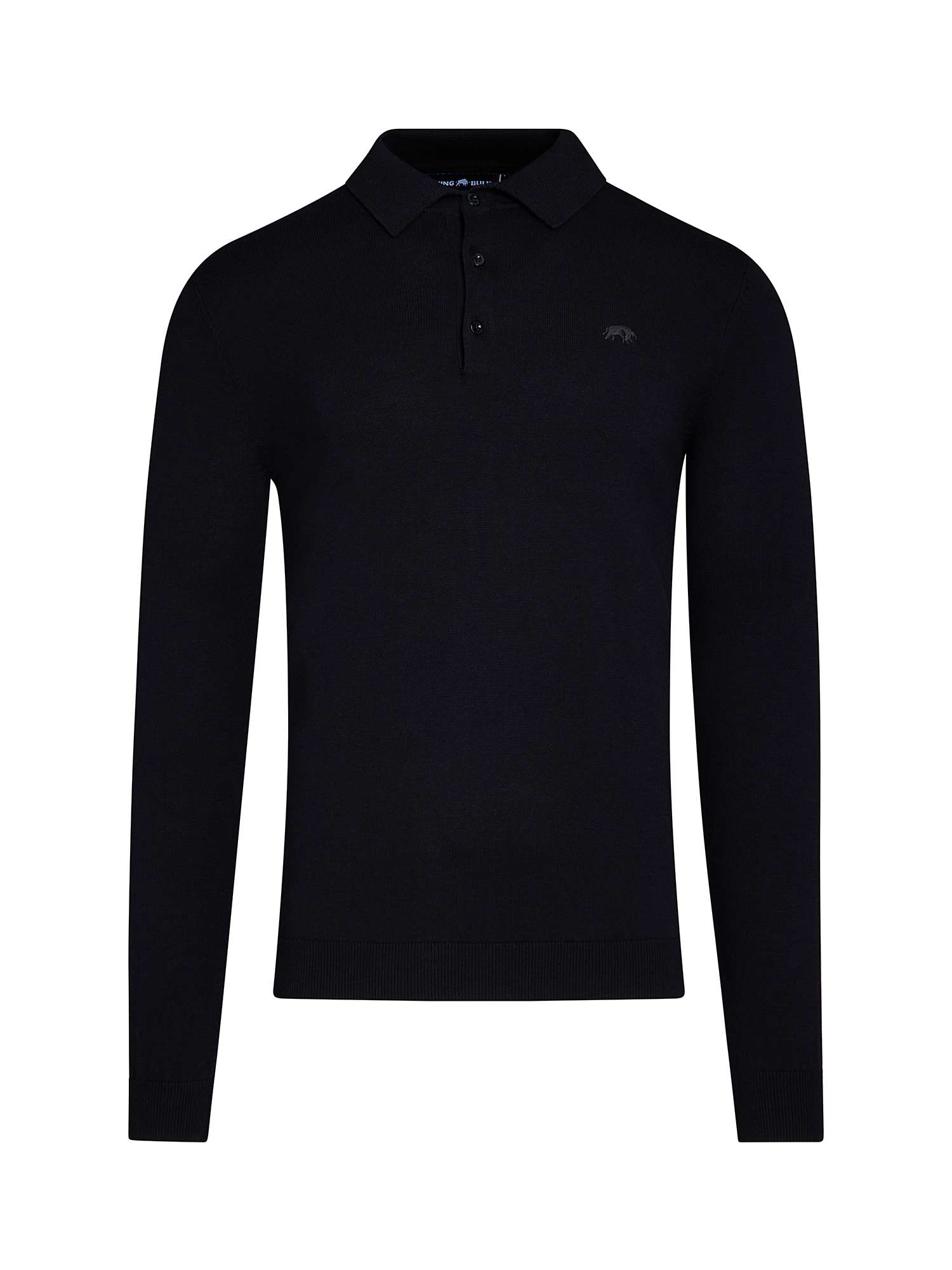 Buy Raging Bull Classic Knitted Long Sleeve Polo Shirt, Black Online at johnlewis.com