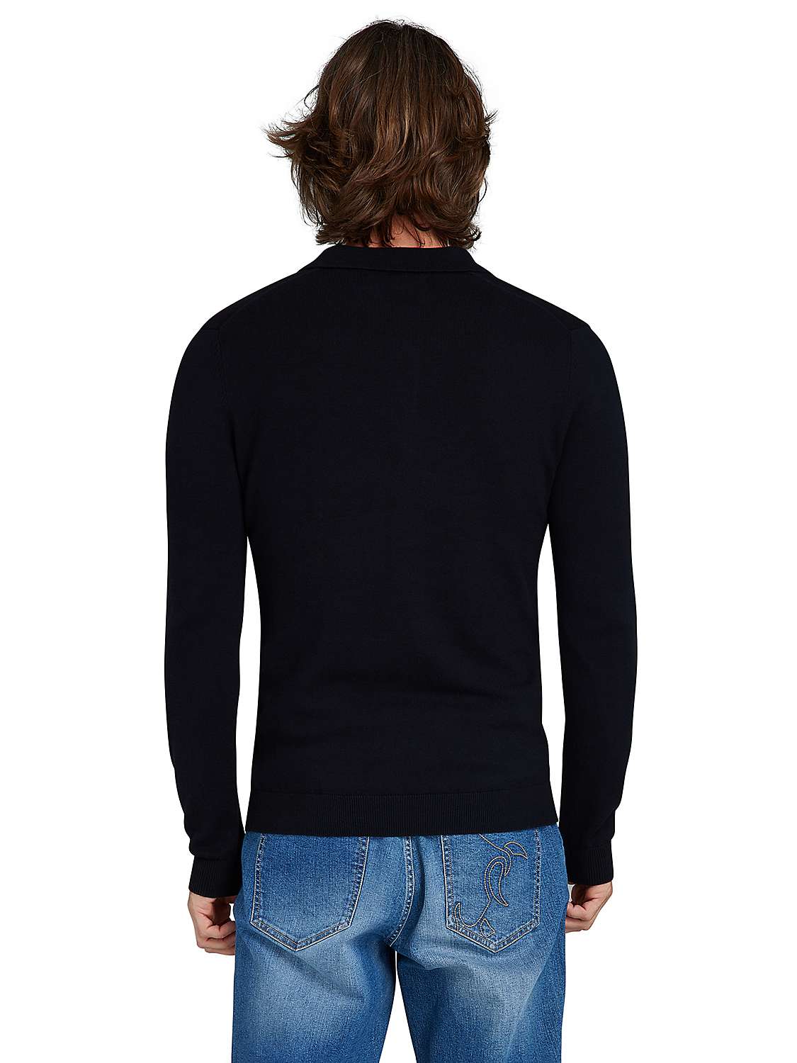 Buy Raging Bull Classic Knitted Long Sleeve Polo Shirt, Black Online at johnlewis.com