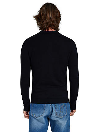 Raging Bull Classic Knitted Long Sleeve Polo Shirt, Black