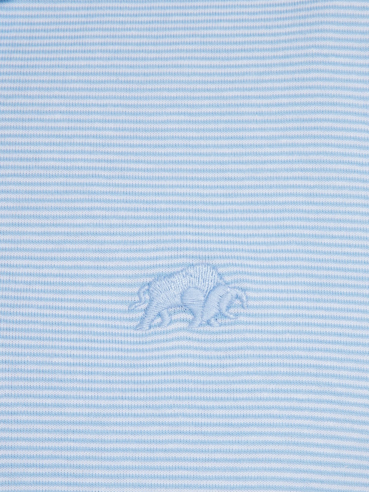 Raging Bull Feeder Stripe Jersey Polo Shirt, Sky Blue, XXXXL