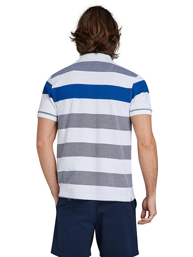 Raging Bull Birdseye Stripe Polo Shirt, Cobalt Blue/Multi