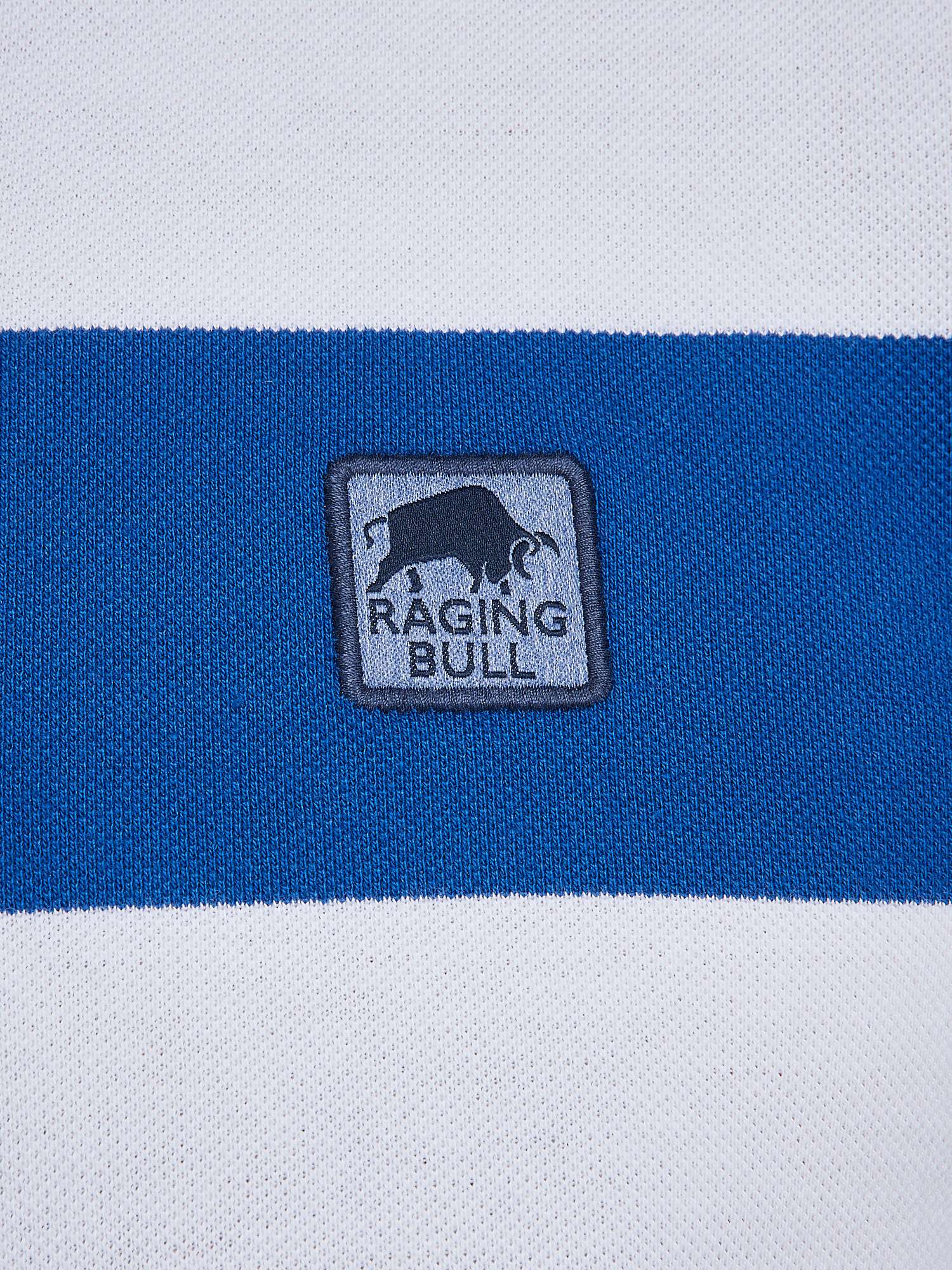 Buy Raging Bull Birdseye Stripe Polo Shirt, Cobalt Blue/Multi Online at johnlewis.com