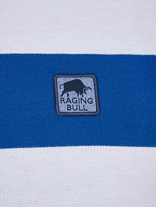 Raging Bull Birdseye Stripe Polo Shirt, Cobalt Blue/Multi