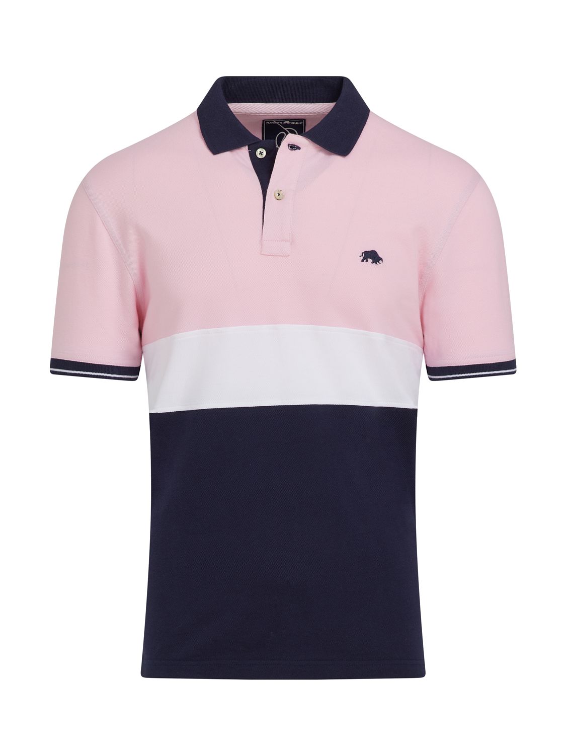 Buy Raging Bull Contrast Panel Pique Polo Shirt, Pink/Multi Online at johnlewis.com