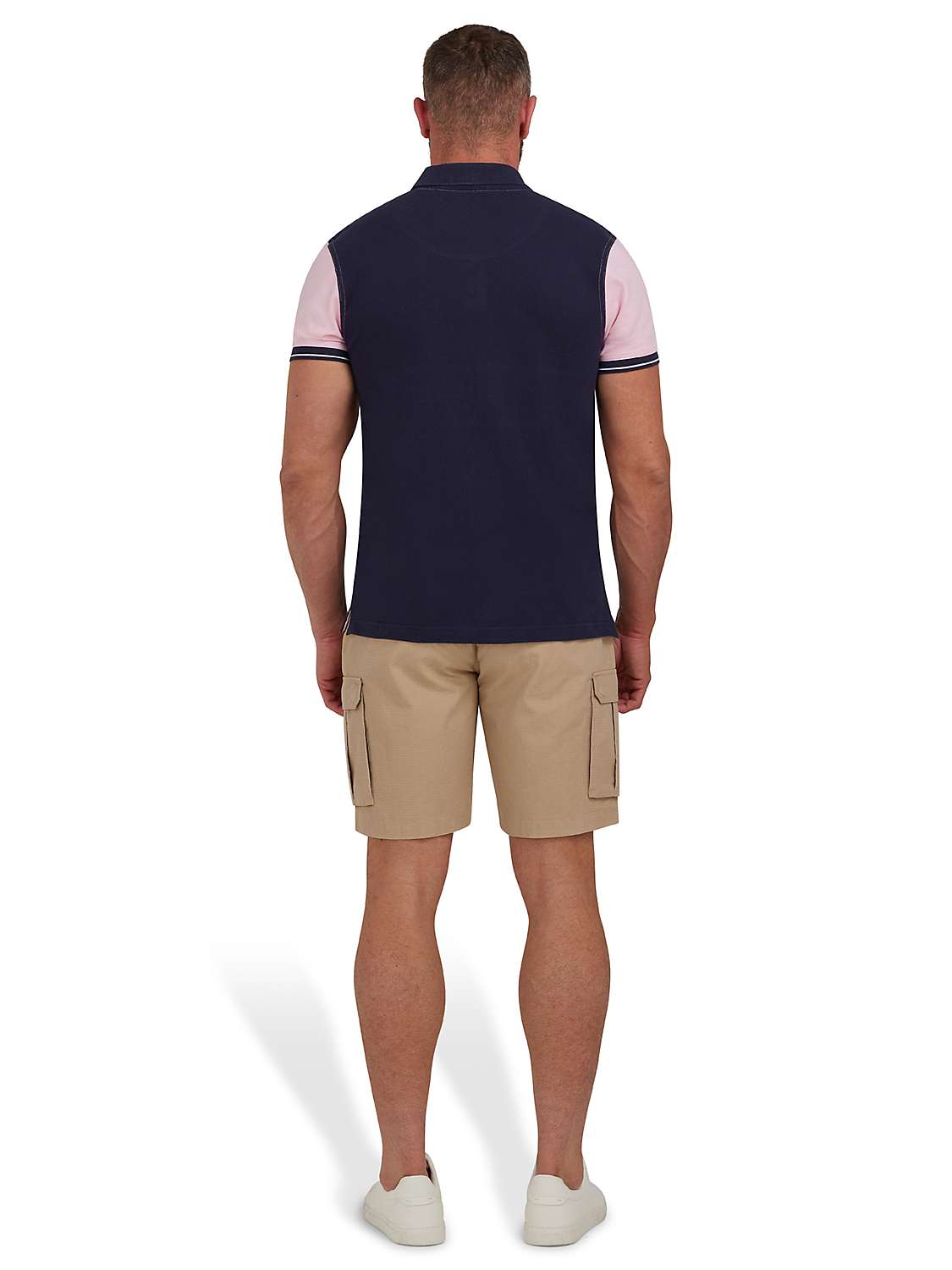 Buy Raging Bull Contrast Panel Pique Polo Shirt, Pink/Multi Online at johnlewis.com