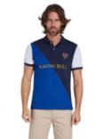 Raging Bull Diagonal Cut & Sew Pique Polo Shirt, Blue/Multi