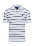 Raging Bull Trio Stripe Pique Polo Shirt, White/Blue