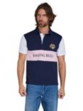 Raging Bull Short Sleeve Cut & Sew Panel Rugby Shirt, Navy/Multi, Navy/Multi