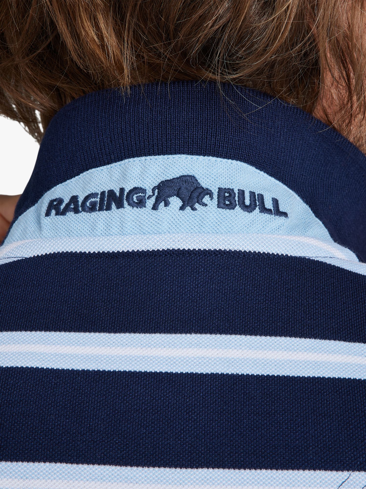 Raging Bull Triple Stripe Birdseye Polo Shirt, Navy/Multi, XXXXXL