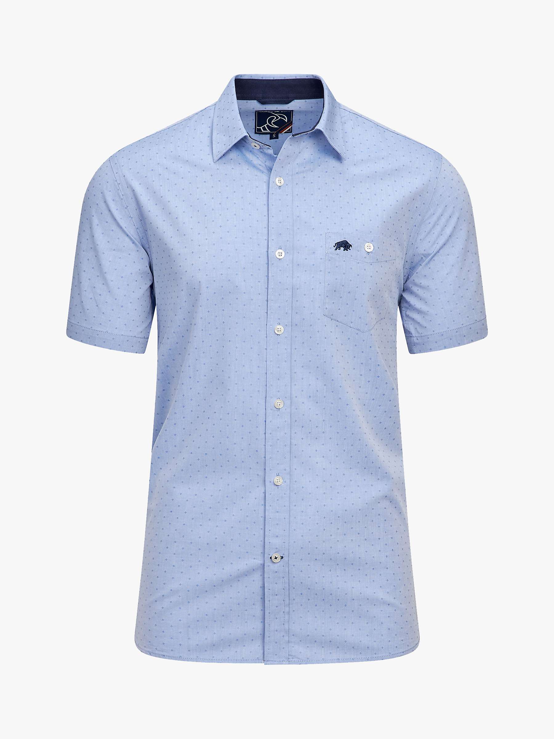 Buy Raging Bull Short Sleeve Dobby Shirt, Blue Online at johnlewis.com