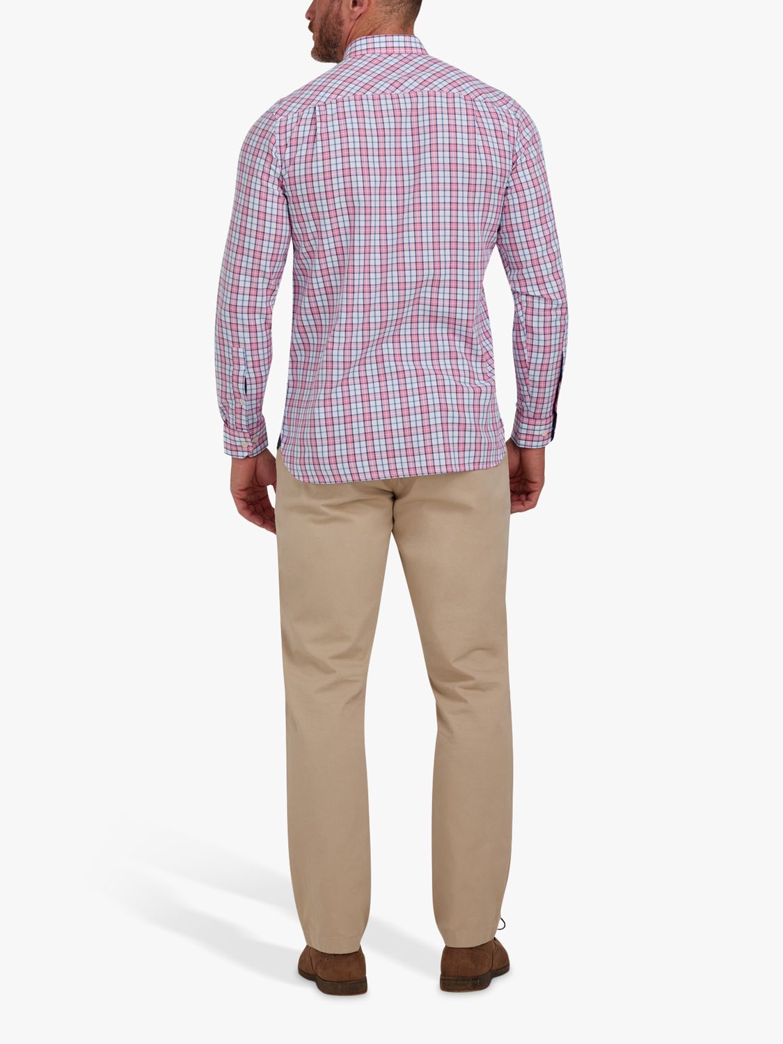 Buy Raging Bull Long Sleeve Check Poplin Shirt, Pink/Multi Online at johnlewis.com
