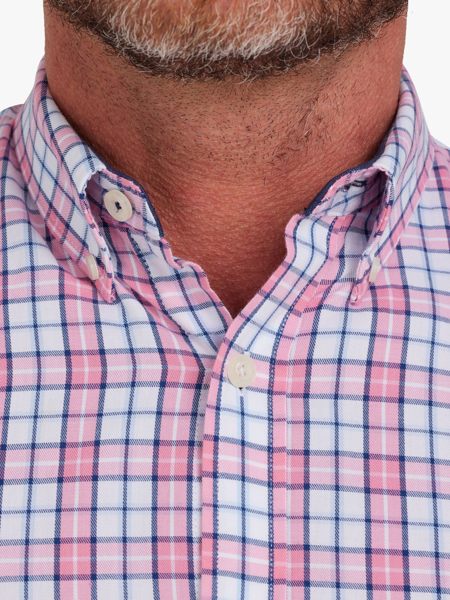 Raging Bull Long Sleeve Check Poplin Shirt, Pink/Multi, S