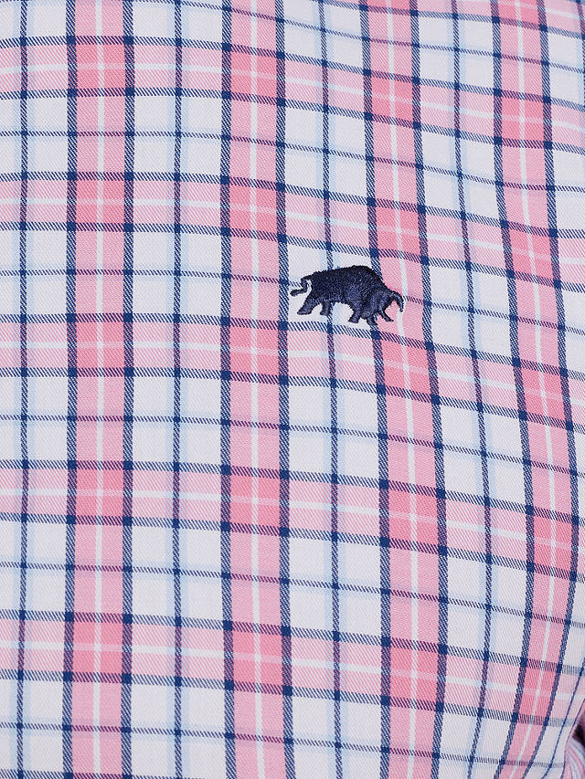 Raging Bull Long Sleeve Check Poplin Shirt, Pink/Multi