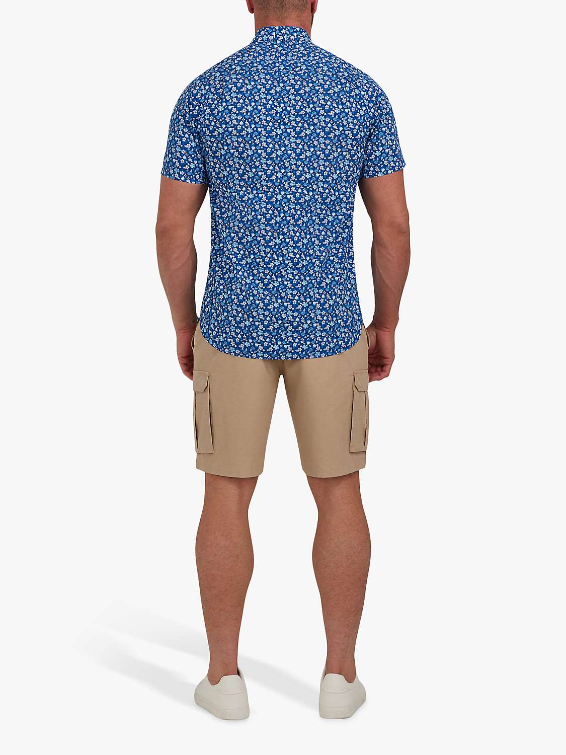 Buy Raging Bull Short Sleeve Flower Bud Poplin Shirt, Navy Online at johnlewis.com