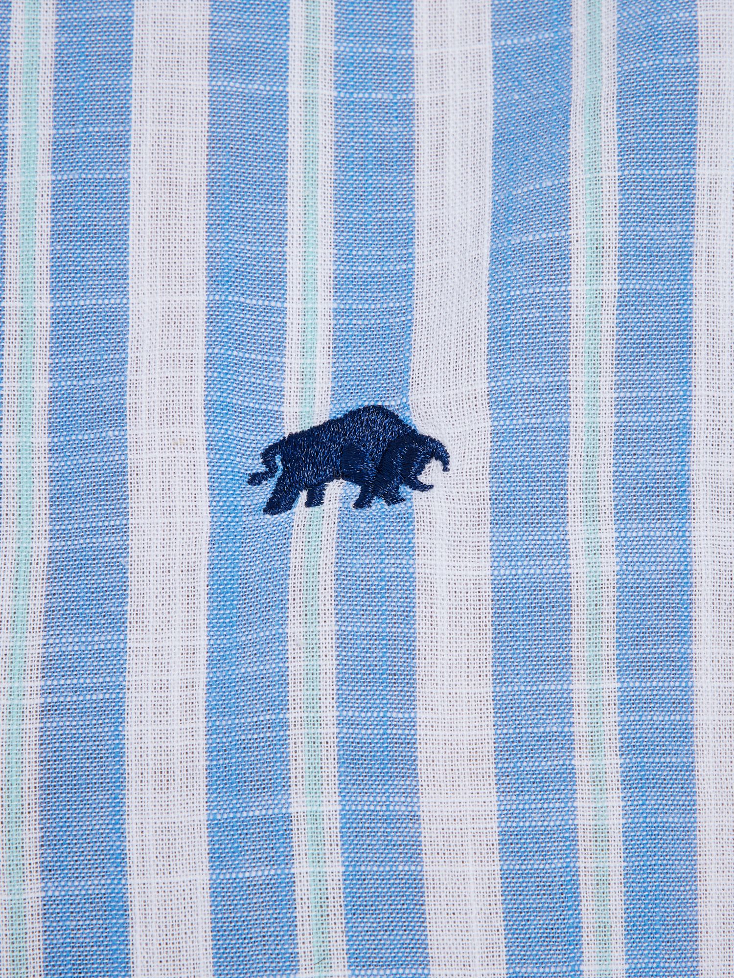 Buy Raging Bull Short Sleeve Multi Stripe Linen Look Shirt, Mid Blue Online at johnlewis.com