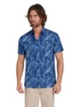 Raging Bull Short Sleeve Palm Tree Poplin Shirt, Sky Blue